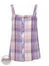 North River NRL5088 Slub Woven Button Front Camisole with Crochet Trim Lavender Front View