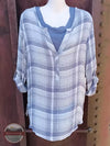 North River NRL6348 Yarn Dyed Crinkle 3/4 Quarter Sleeve Gate Neck Tunic Aleutian Outfit View