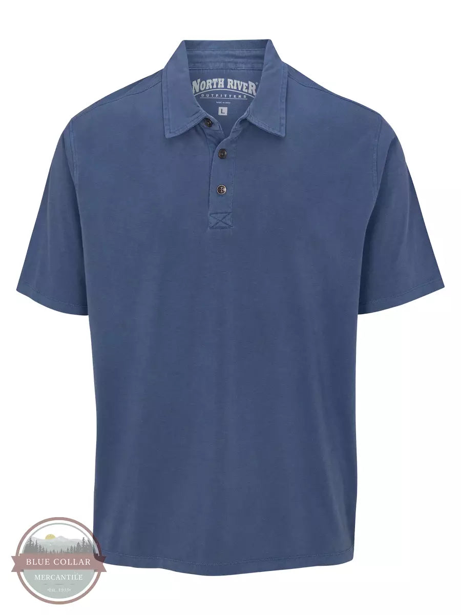North River NRM1212 Jersey Short Sleeve Polo Shirt with Carbonized Finish  Wild Wind Front View