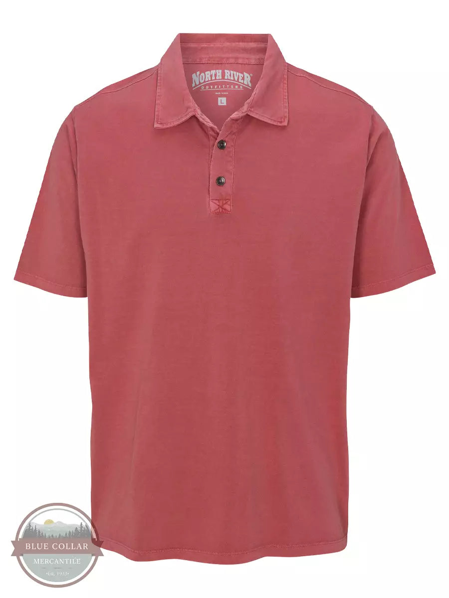 North River NRM1212 Jersey Short Sleeve Polo Shirt with Carbonized Finish  Withered Rose Front View
