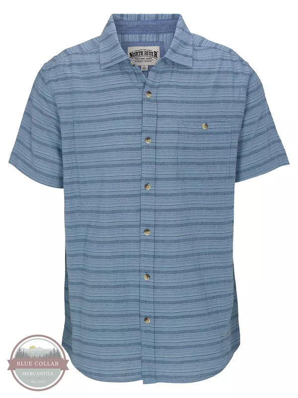 North River NRM5328 Dobby Woven Short Sleeve Button Down Shirt Mtn Spring Front View