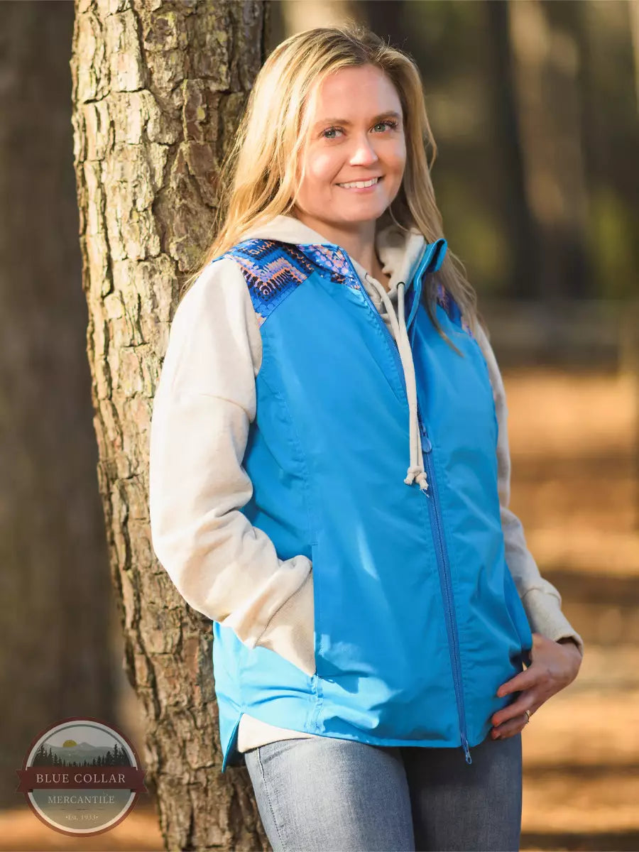 Outback Trading Co. 30313 Camilla Waterproof Lightweight Vest in Blue Life View