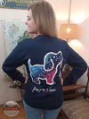 Puppie Love SPL1150 Constellation Pup (Zodiac) Long Sleeve T-Shirt in Navy Life Back View