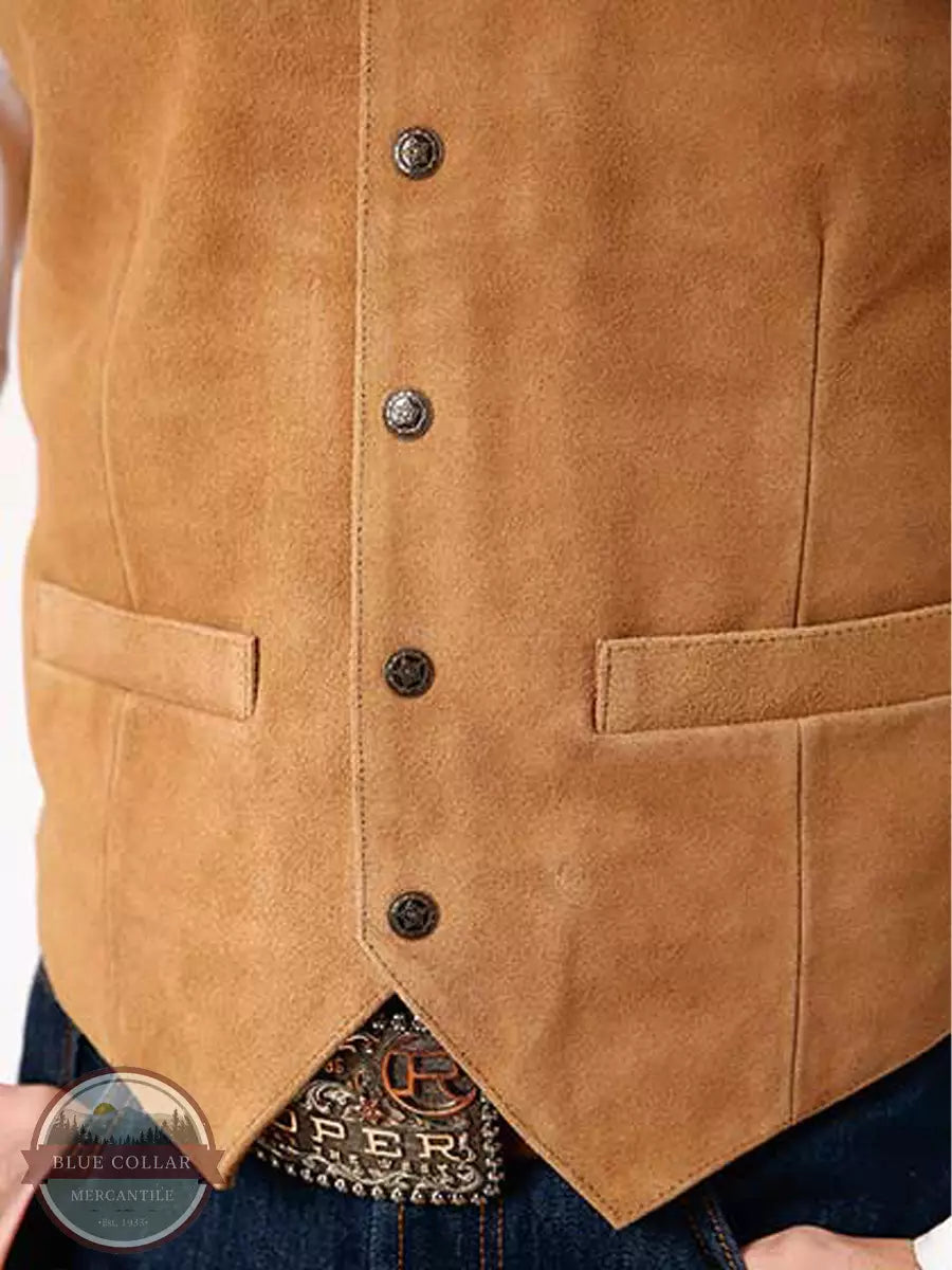Roper 02-075-0500-0811 BR Light Sand Brown Suede Vest in Tall Sizes Detail View