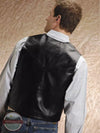 Roper 02-075-0520-0500 BL Black Leather Vest Back View