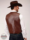 Roper 02-075-0520-0801 BR Dark Brown Leather Vest in Tall Sizes Back View