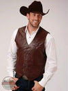 Roper 02-075-0520-0801 BR Dark Brown Leather Vest in Tall Sizes Front View