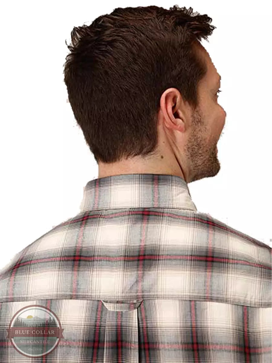 Roper 03-001-0379-1045 GY Long Sleeve Western Snap Shirt in Smoke House Ombre Plaid Back View