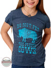 Roper 03-009-0514-2050 BU Don't Pet the Fluffy Cows T-Shirt in Blue Front Detail