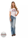Roper 03-039-0514-2049 WH Americana Buffalo T-Shirt in White Full View