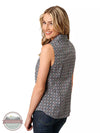 Roper 03-052-0225-2019 GY Sleeveless Snap Shirt in a Silver Foulard Print Back View