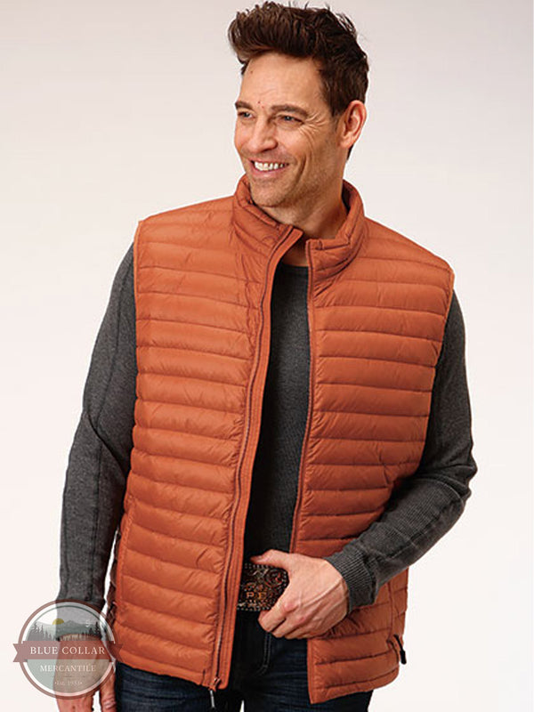 Roper 03-097-0695-6138 RT Lightweight Parachute Nylon Down Insulated Vest in Rust Front View