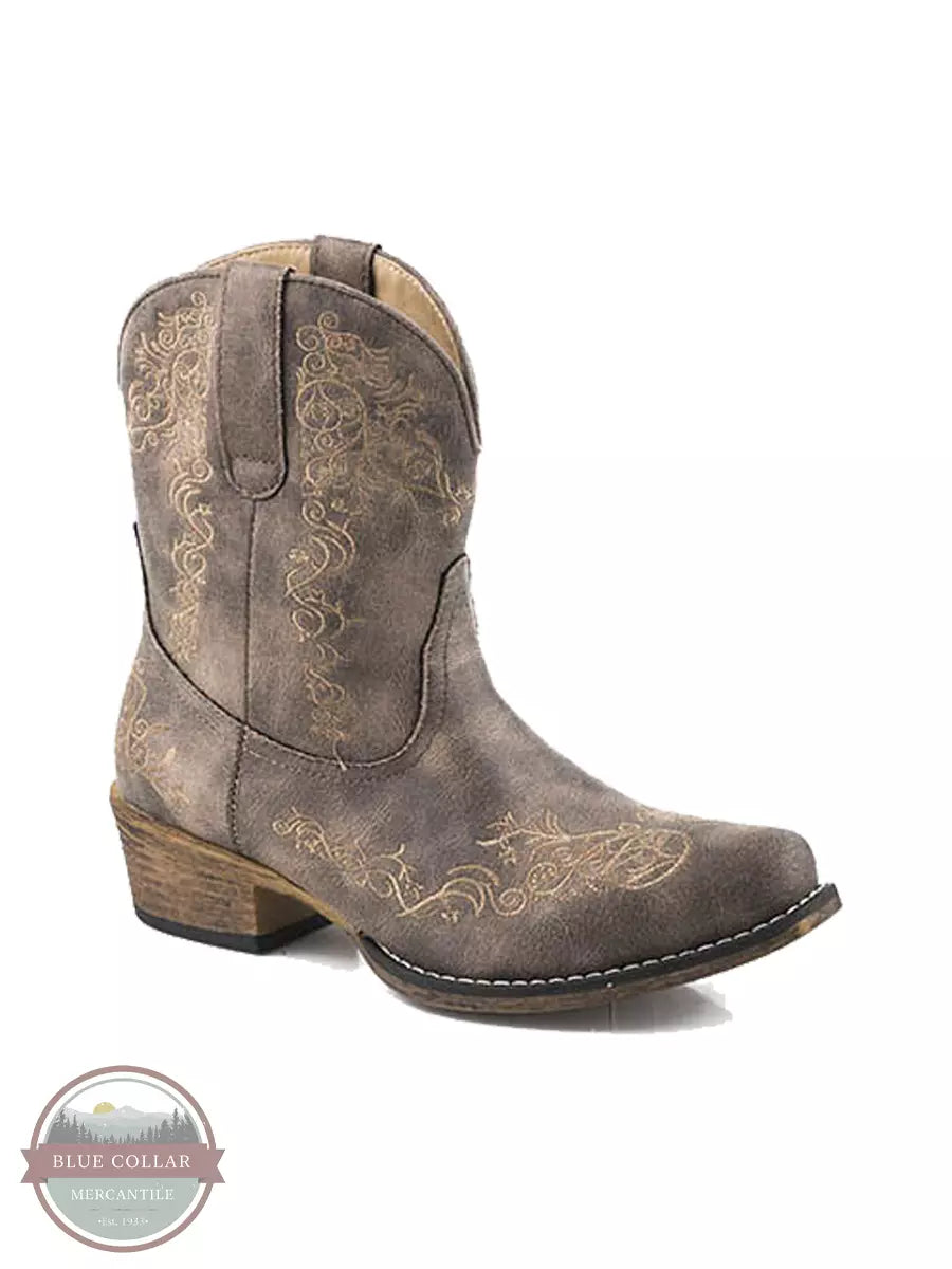 Roper 09-021-1567-2863 BR Riley Scroll Shorty Western Boot Profile View