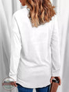 Shiying Fashion LC25111364 Solid Knit V-Neck Long Sleeve Top in White Back View