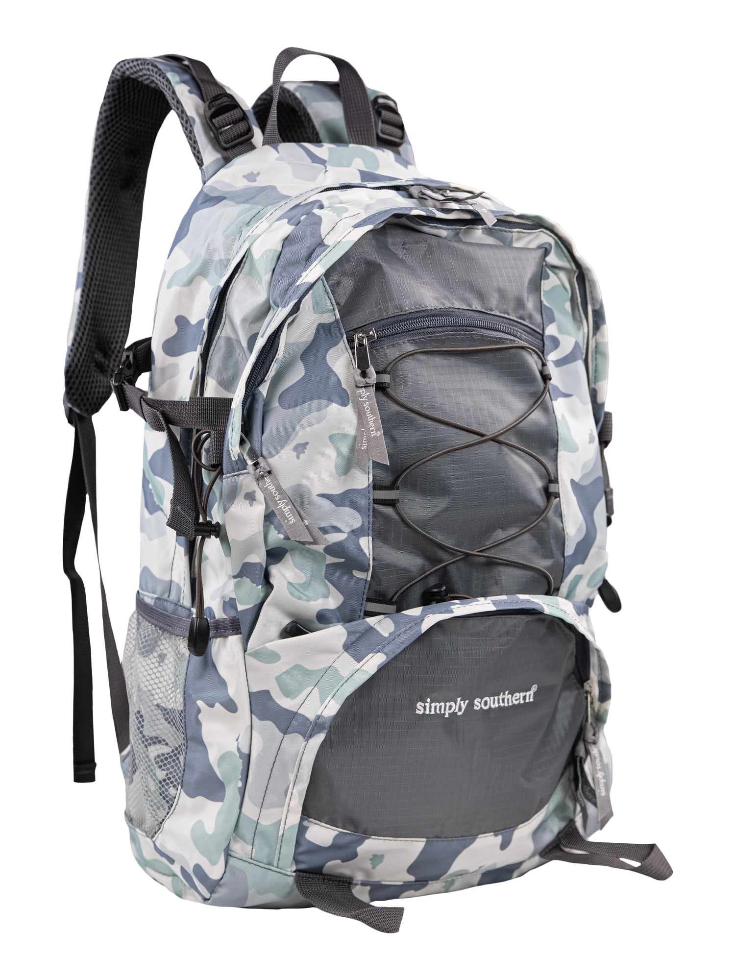 Simply Southern 0222-BACKPACK-CAMO Backpack in Blue Camo Front View
