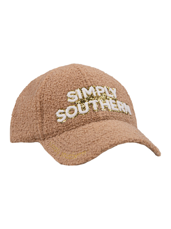 Simply Southern 0322-HAT-SS Tan Fuzzy Simply Southern Cap Profile View