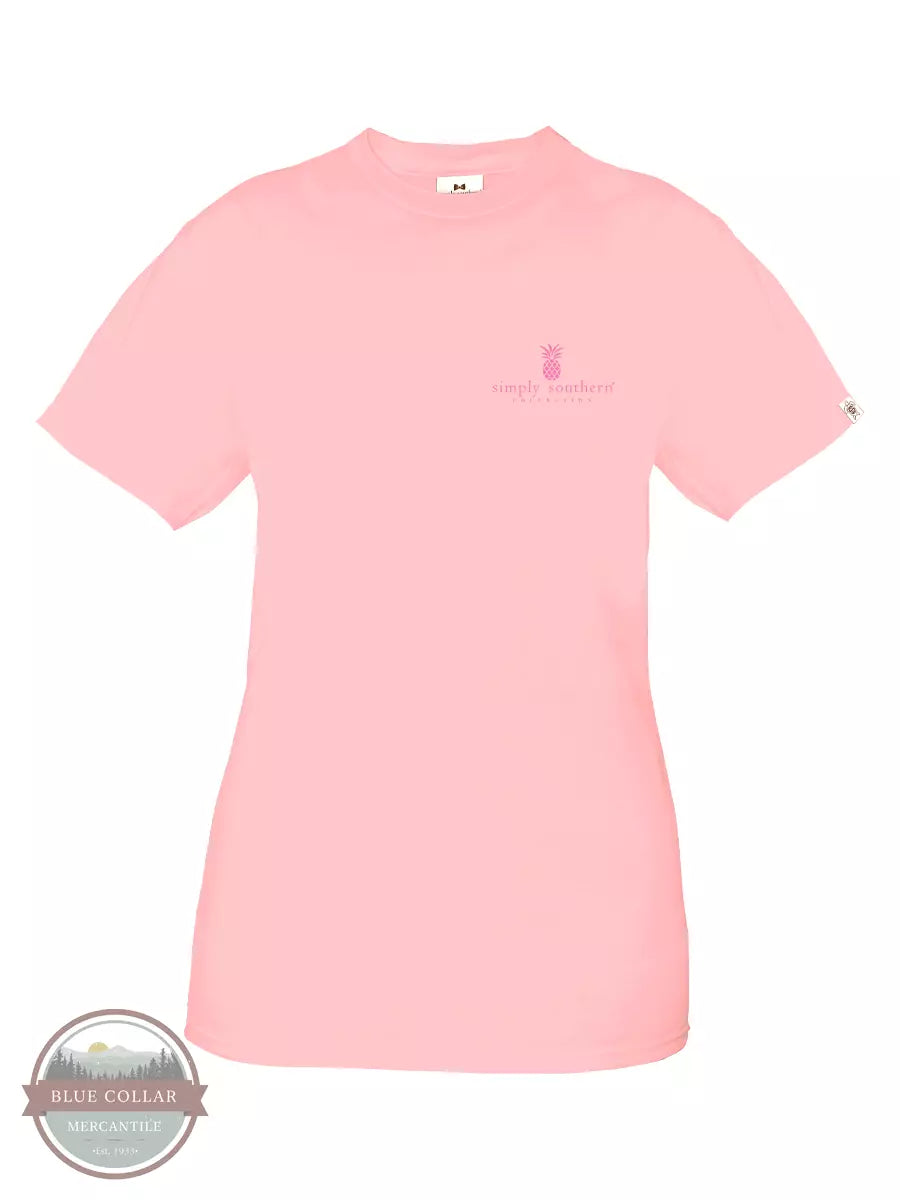 Simply Southern SS-FLOWERS-LOTUS I Can Buy Myself Flowers Short Sleeve T-Shirt in Pink Front View