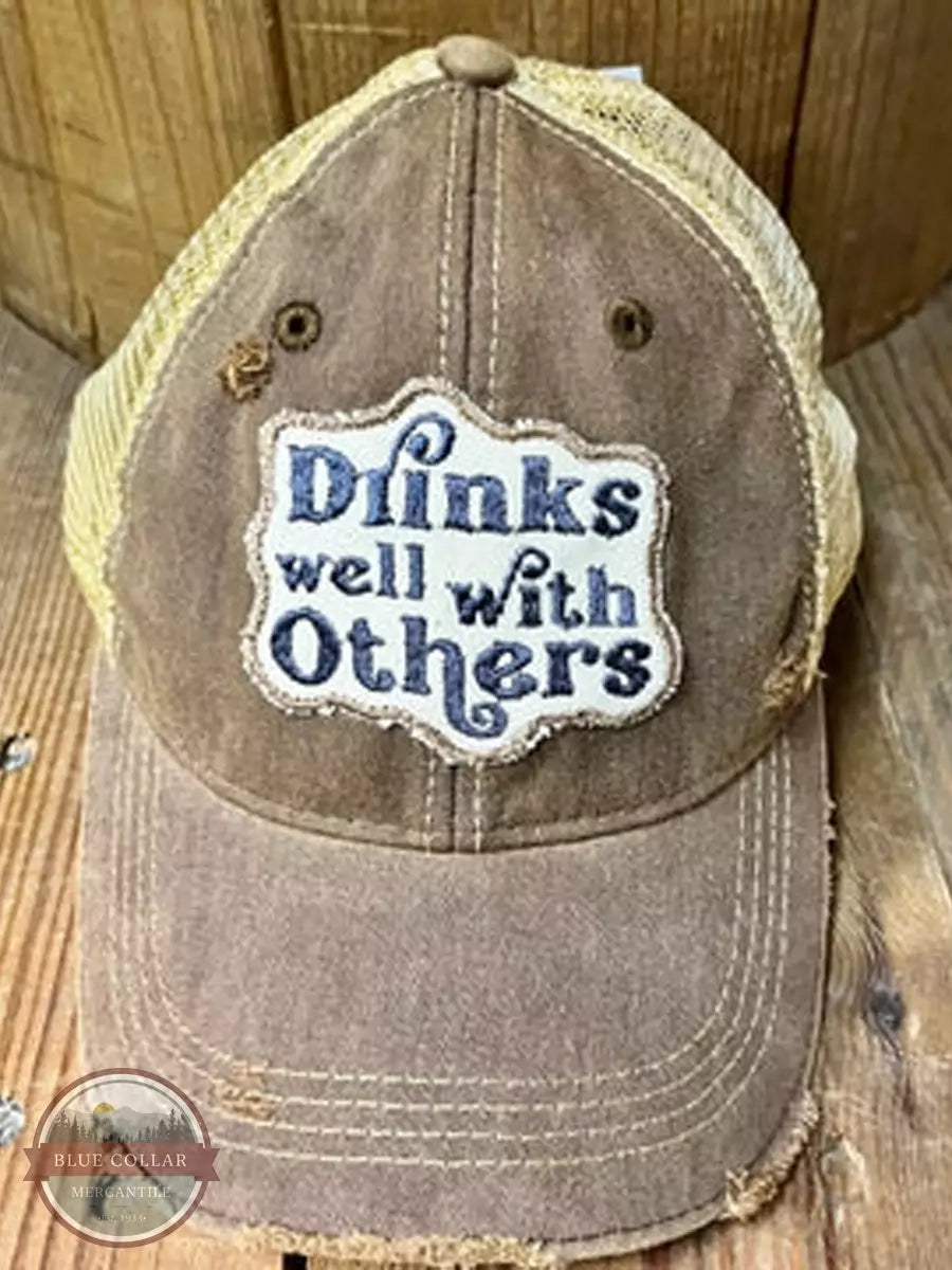 The Goat Stock Drinks Well With Others Cap in Brown Front View