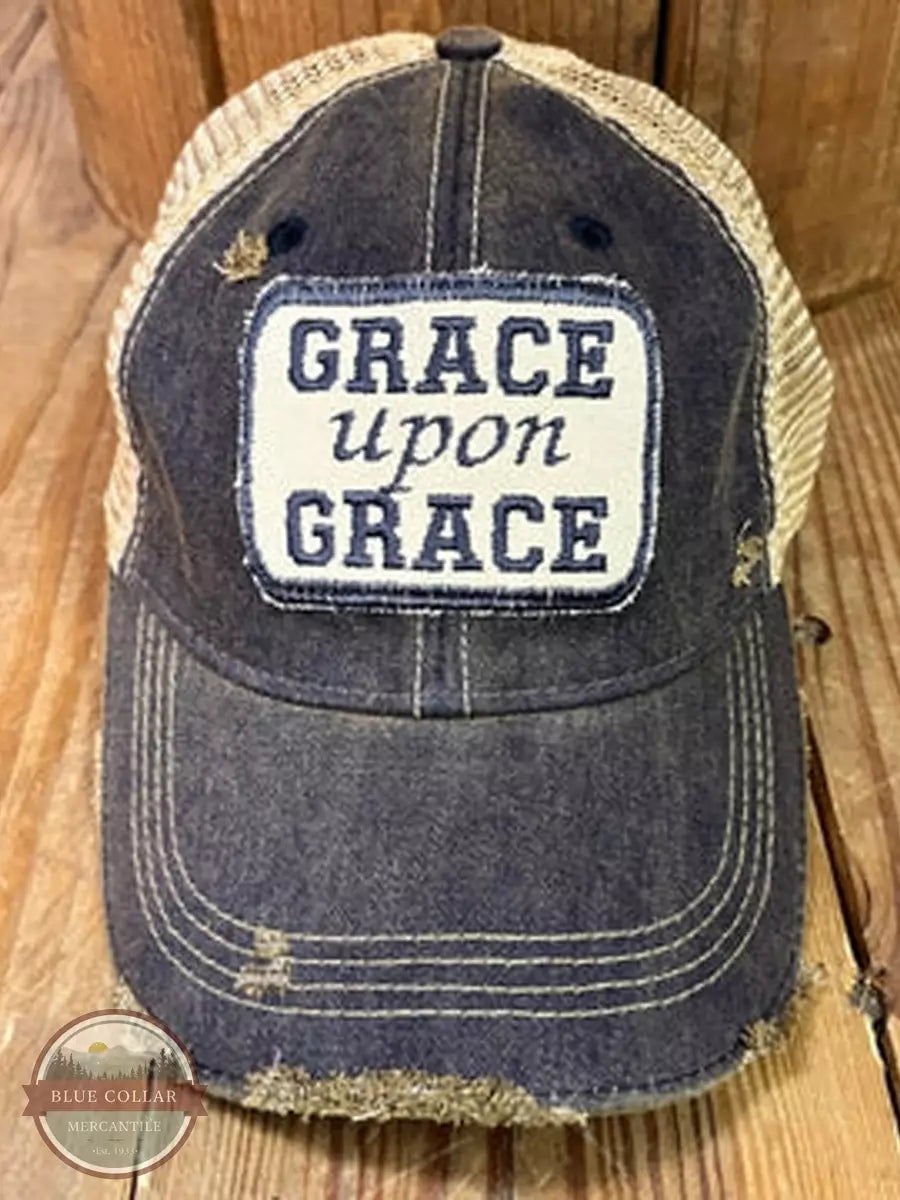 The Goat Stock Grace Upon Grace Cap in Navy Front View