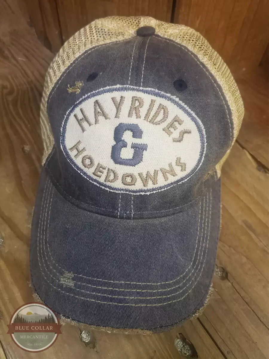 The Goat Stock Hayrides & Hoedowns Cap in Navy Front View