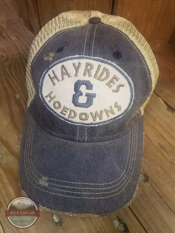 The Goat Stock Hayrides & Hoedowns Cap in Navy Front View