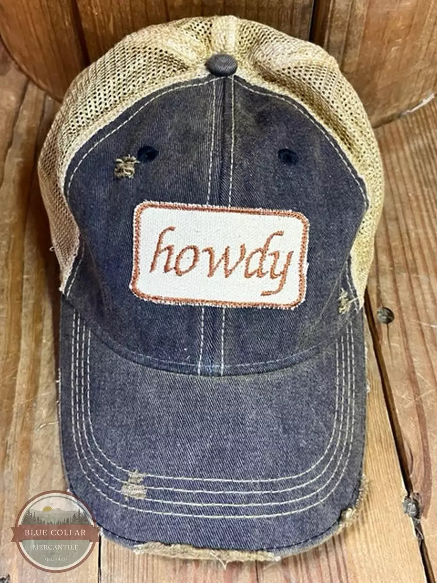 The Goat Stock Howdy Cap in Navy Front View