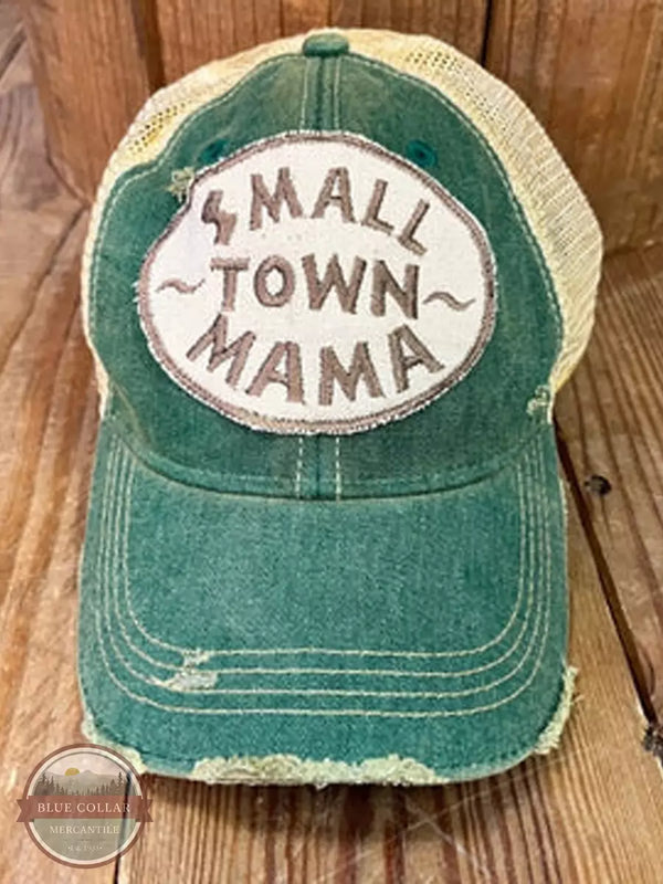 The Goat Stock Small Town Mama Cap in Green Front View
