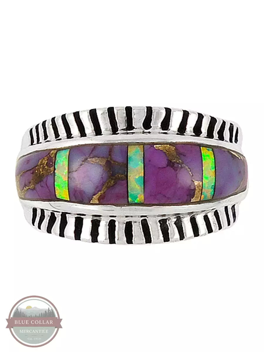 Turquoise Factory R2267-C23 Sterling Silver Purple Turquoise Ring Front View