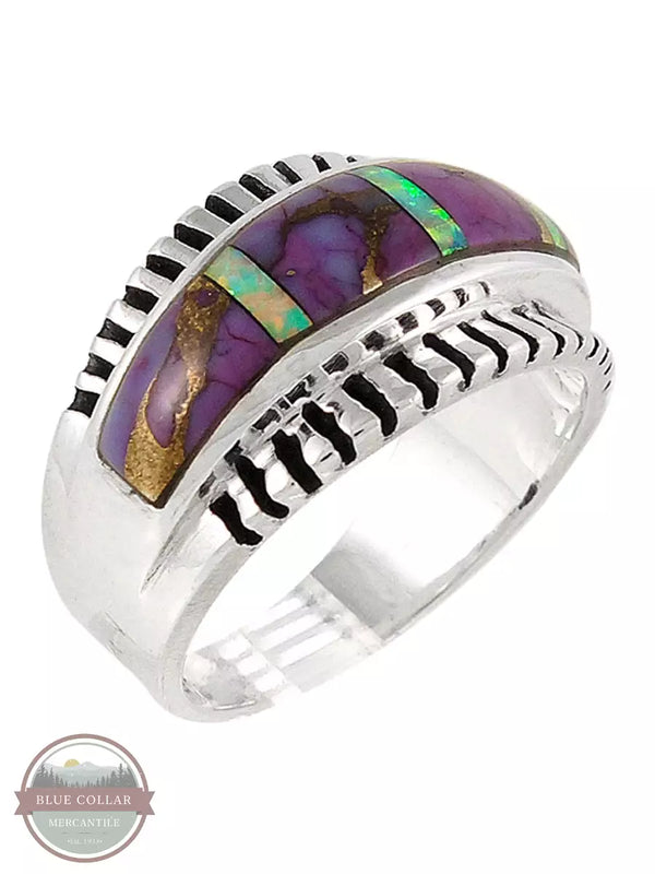 Turquoise Factory R2267-C23 Sterling Silver Purple Turquoise Ring Profile View