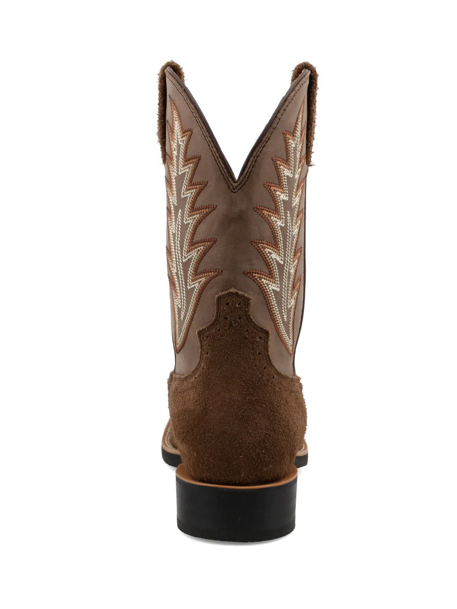 Twisted X MRS0073 Ruff Stock Western Boot in Chocolate Heel View