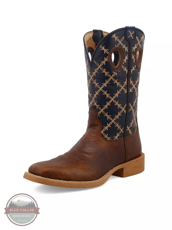Twisted X MXTR004 12 Inch Tech X Western Boot in Brown and Navy Profile View