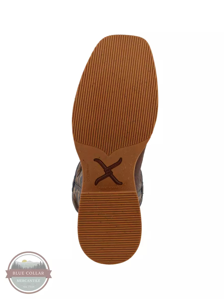 Twisted X MXTR004 12 Inch Tech X Western Boot in Brown and Navy Sole View