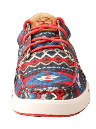 Twisted X WHYC026 Hooey Red Aztec Canvas Loper Front View