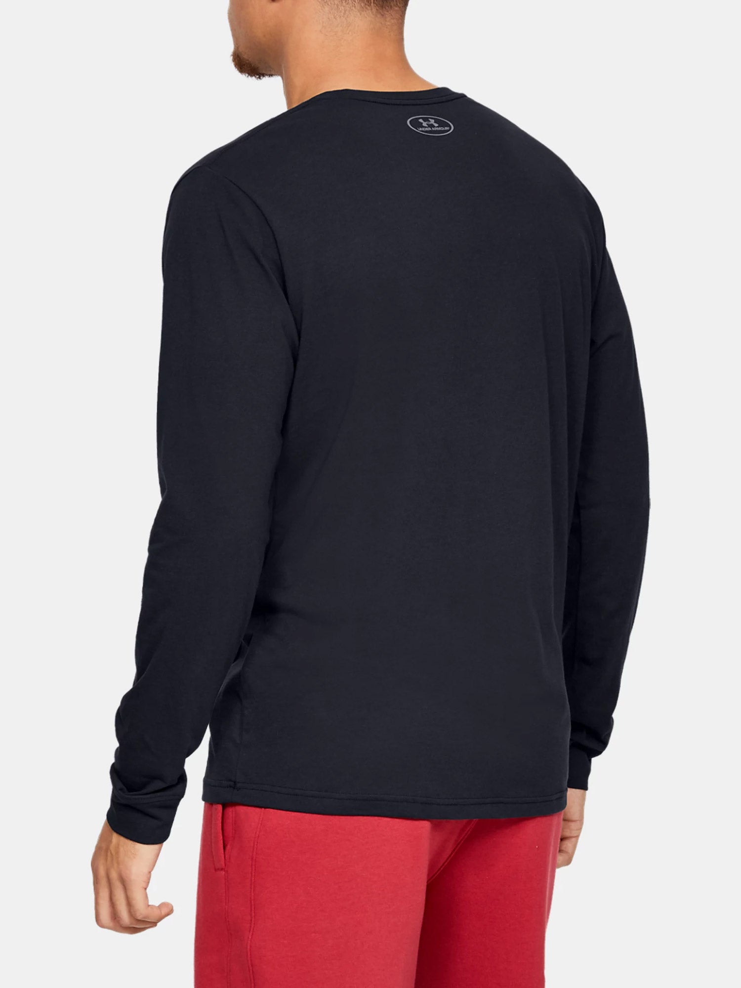 Under Armour 1329585 UA Sportstyle Left Chest Long Sleeve T-Shirt Black Back Model View