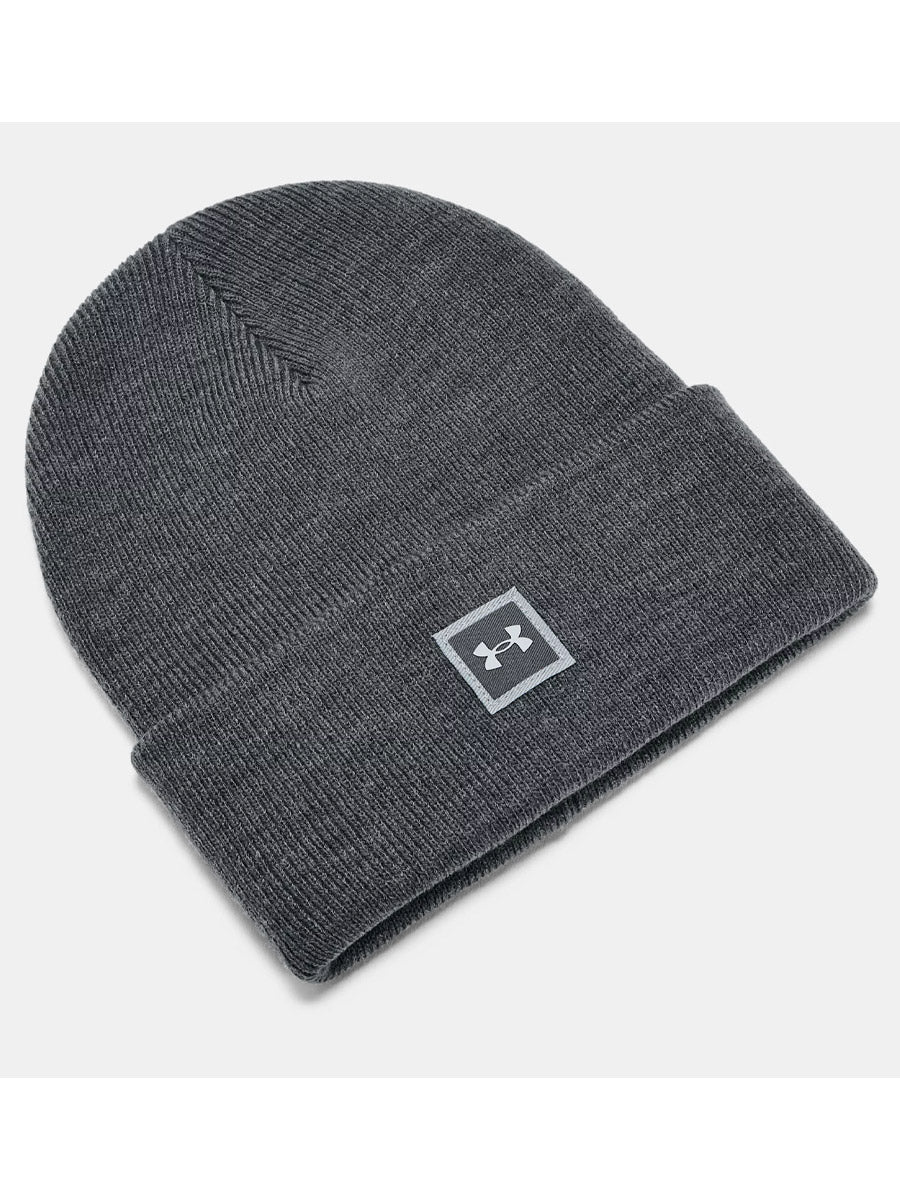 Under Armour 1356707-012 Truckstop Beanie in Pitch Gray Heather / Pitch Gray Front View