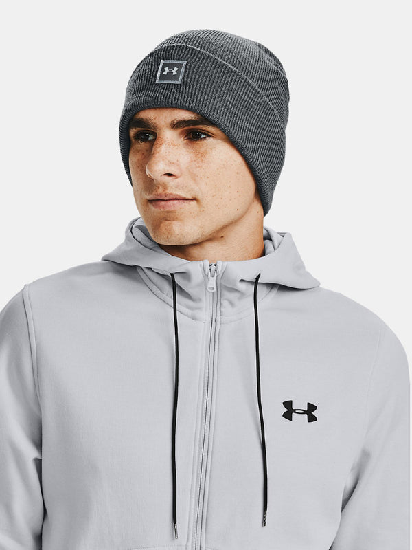 Under Armour 1356707-012 Truckstop Beanie in Pitch Gray Heather / Pitch Gray Model View