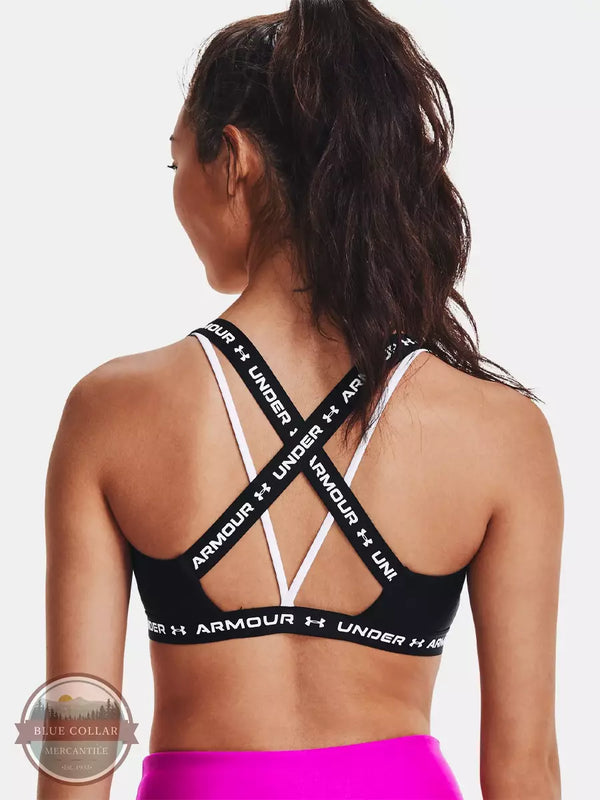Under Armour 1361033 Crossback Low Sports Bra Black Back View