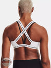 Under Armour 1361033 Crossback Low Sports Bra White Back View