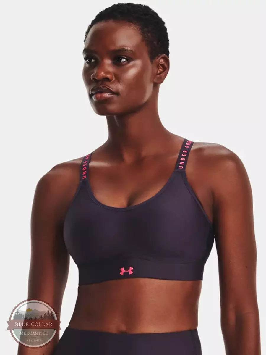 Under Armour 1363353 Infinity Mid Covered Sports Bra Tux Purple Front View