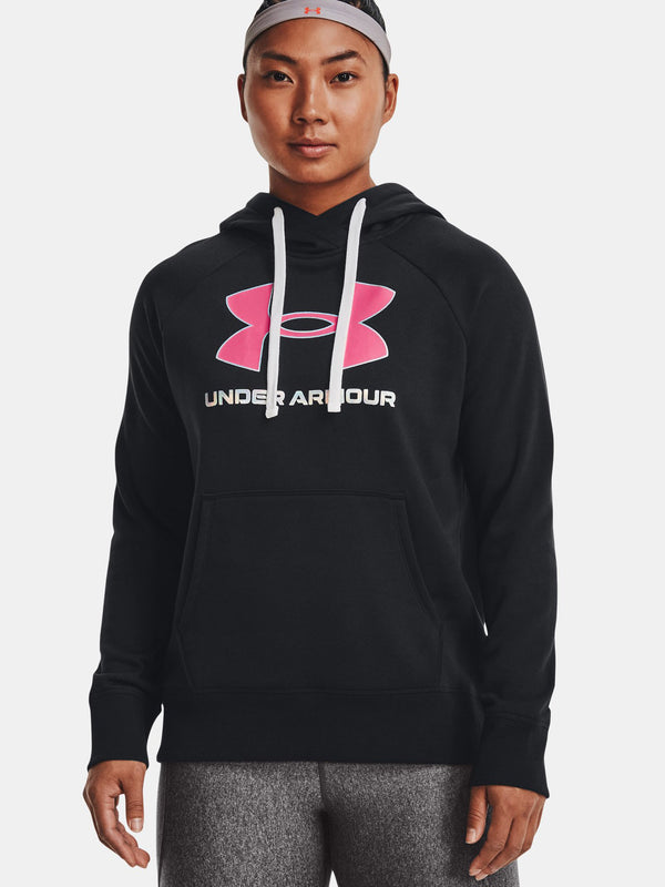 Sweatshirt Under Armour UA Rival Fleece Big Logo Hoodie Mod Gray Light  Heather--Black - Fútbol Emotion