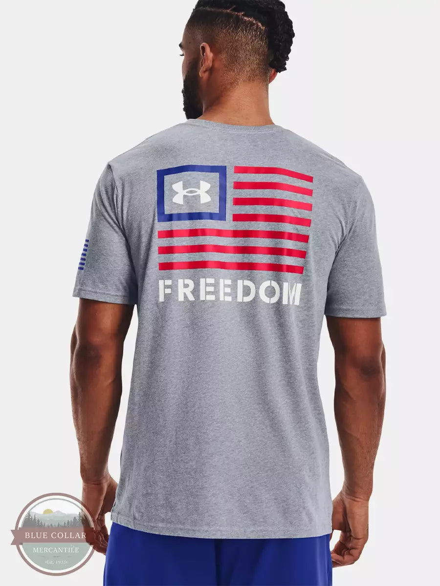 Under Armour 1370818 Freedom Banner Short Sleeve T-Shirt Gray Back View