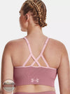 Under Armour 1373870-697 Seamless Low Longline Rib Sports Bra in Pink Elixir/Pink Sugar XL Back View