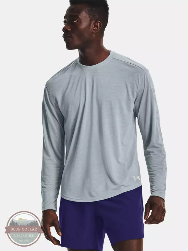 Under Armour 1379010-465 Train Anywhere Breeze Long Sleeve T-Shirt in Harbor Blue/Reflective Front View