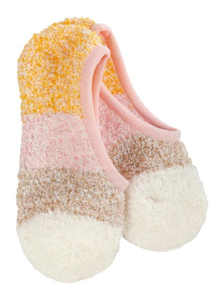Worlds Softest WSCZFT Cozy Colorblock Footsie Socks Pink Multi