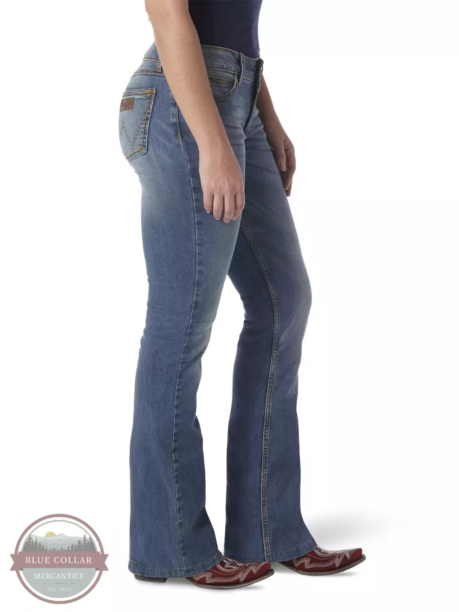 Wrangler 09MWZKM Retro Mae Midrise Bootcut Jeans in KM Wash Side View