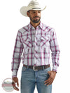 Wrangler 112324837 20X Competition Advanced Comfort Long Sleeve Western Snap Shirt in Red Plaid Front View