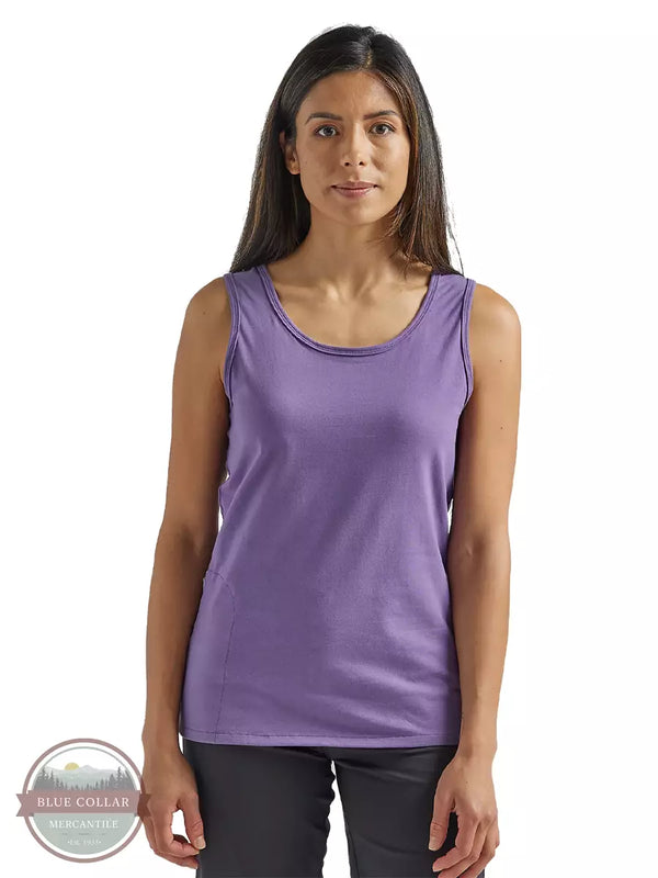 Wrangler 112325402 Riggs Workwear Performance Tank Top in Mulled Grape Front View