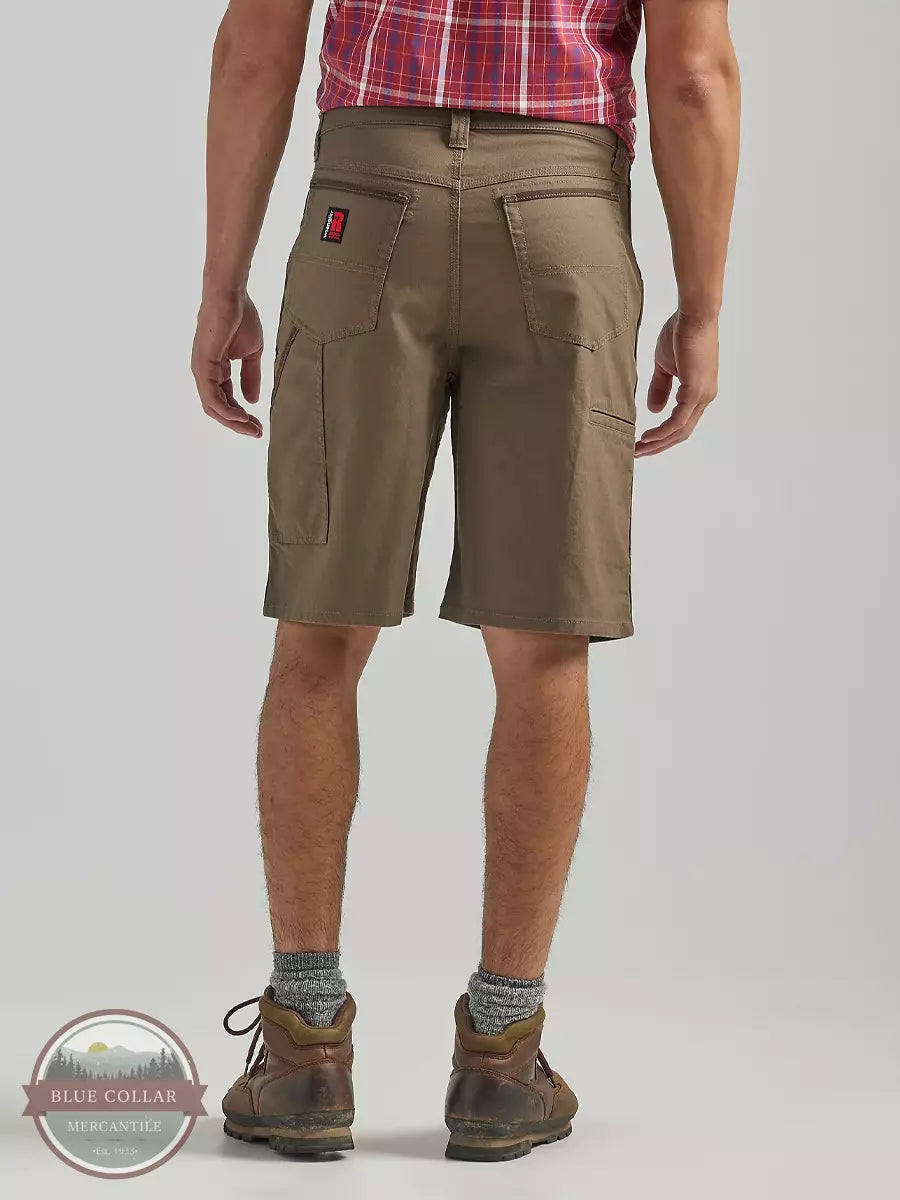 Wrangler 112325409 Riggs Workwear Utility Relaxed Shorts in Light Brown Back View