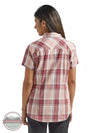 Wrangler 112325691 Riggs Workwear Short Sleeve Foreman Button Down Shirt in Pink Berry Plaid Back View