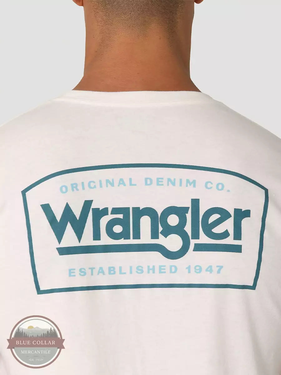 Wrangler 112325754 Original Denim Co Short Sleeve T-Shirt in Marshmallow Heather Back Detail
